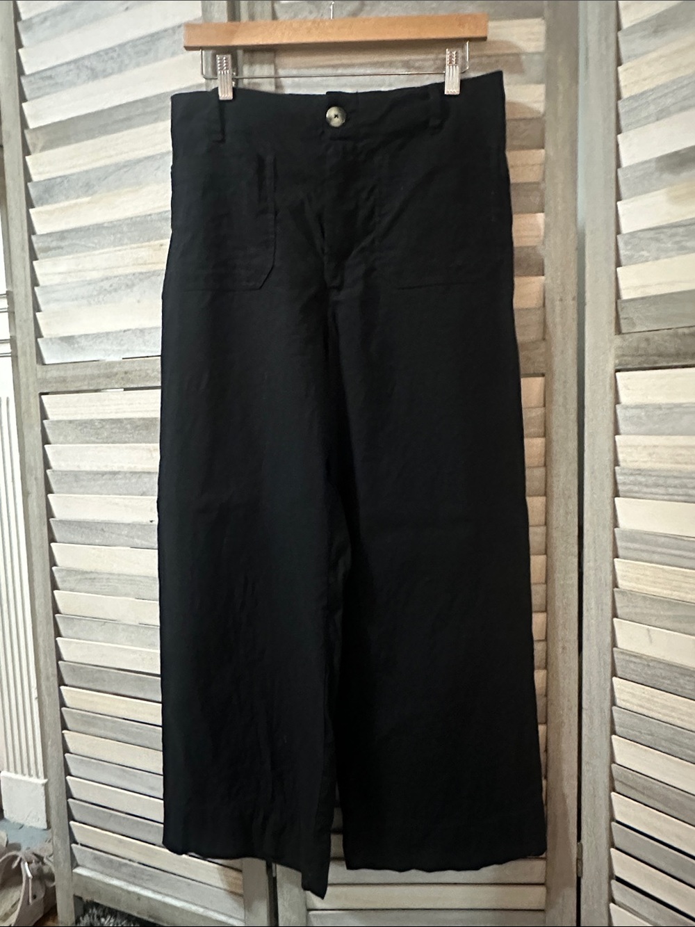 Anthropologie Black Wide-Leg Collette